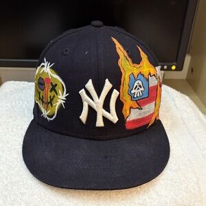 Bbdr vintage yankee hat Navy Blue Embroidered Cap with Bold Designs